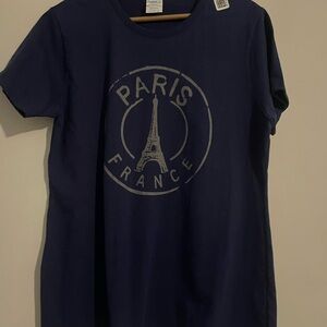 Navy Paris France Graphic T-Shirt